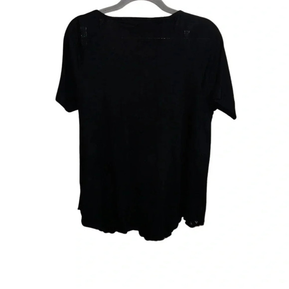 Soft Surroundings Black Gauzy Short Sleeve Top Size Medium - Picture 4 of 7